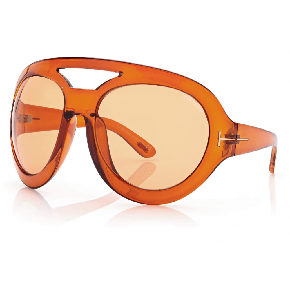 Tom Ford - Sunglasses - Round Oversized Sunglasses - Light Brown - FT0886 - - Tom Ford Eyewear - Avvenice
