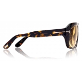 Tom Ford - Bailey Sunglasses - Occhiali da Sole Quadrati - Ambra Havana - FT0885 - Occhiali da Sole - Tom Ford Eyewear