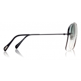 Tom Ford - Mackenzie Sunglasses - Occhiali da Sole Pilota - Nero Lucido - FT0883 - Occhiali da Sole - Tom Ford Eyewear