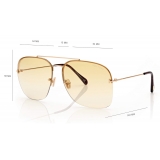Tom Ford - Mackenzie Sunglasses - Occhiali da Sole Pilota - Marrone - FT0883 - Occhiali da Sole - Tom Ford Eyewear