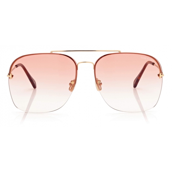 Tom Ford - Mackenzie Sunglasses - Occhiali da Sole Pilota - Oro Profondo Lucido - FT0883 - Occhiali da Sole - Tom Ford Eyewear
