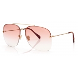 Tom Ford - Mackenzie Sunglasses - Occhiali da Sole Pilota - Oro Profondo Lucido - FT0883 - Occhiali da Sole - Tom Ford Eyewear