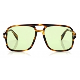 Tom Ford - Falconer Sunglasses - Occhiali da Sole Pilota - Havana Scuro - FT0884 - Occhiali da Sole - Tom Ford Eyewear