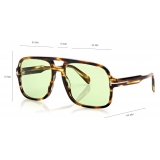 Tom Ford - Falconer Sunglasses - Occhiali da Sole Pilota - Havana Scuro - FT0884 - Occhiali da Sole - Tom Ford Eyewear