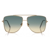 Tom Ford - Reggie Sunglasses - Occhiali da Sole Quadrati Oversized - Oro Rosa Blu - FT0838 - Occhiali da Sole - Tom Ford Eyewear