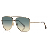 Tom Ford - Reggie Sunglasses - Occhiali da Sole Quadrati Oversized - Oro Rosa Blu - FT0838 - Occhiali da Sole - Tom Ford Eyewear