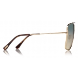 Tom Ford - Reggie Sunglasses - Occhiali da Sole Quadrati Oversized - Oro Rosa Blu - FT0838 - Occhiali da Sole - Tom Ford Eyewear