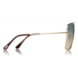 Tom Ford - Reggie Sunglasses - Square Oversized Sunglasses - Rose Gold Blue - FT0838 - Sunglasses - Tom Ford Eyewear