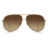 Tom Ford - Alec Sunglasses - Occhiali da Sole Pilota - Oro Rosa - FT0824 - Occhiali da Sole - Tom Ford Eyewear