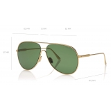 Tom Ford - Alec Sunglasses - Occhiali da Sole Pilota - Oro Profondo - FT0824 - Occhiali da Sole - Tom Ford Eyewear