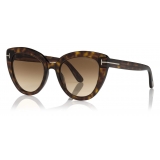 Tom Ford - Izzi Sunglasses - Occhiali da Sole Cat-Eye - Havana Scuro - FT0845 - Occhiali da Sole - Tom Ford Eyewear