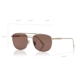 Tom Ford - Jake Sunglasses - Occhiali da Sole Quadrati - Oro Rosa Marrone - FT0827 - Occhiali da Sole - Tom Ford Eyewear