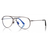 Tom Ford -  Blue Block Pilot Opticals - Pilot Optical Glasses - Gunmetal - FT5693-B - Optical Glasses - Tom Ford Eyewear