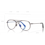 Tom Ford -  Blue Block Pilot Opticals - Pilot Optical Glasses - Gunmetal - FT5693-B - Optical Glasses - Tom Ford Eyewear