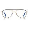 Tom Ford -  Blue Block Pilot Opticals - Pilot Optical Glasses - Gold - FT5693-B - Optical Glasses - Tom Ford Eyewear