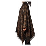 Elisabetta Franchi - Pattern Cape - Black/Brown - Scarf - Made in Italy - Luxury Exclusive Collection