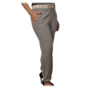Elisabetta Franchi - Sporty Trousers with Logoed Elastic - Grey - Trousers - Made in Italy - Luxury Exclusive Collection