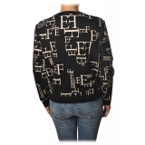 Elisabetta Franchi - Sweater in Logoed Pattern - Black - Pullover - Made in Italy - Luxury Exclusive Collection