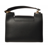 Elisabetta Franchi - Shoulder Bag in Eco-Leather with Gold Logo - Black - Bag - Made in Italy - Luxury Exclusive Collection