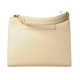 Elisabetta Franchi - Shoulder Bag in Eco-Leather with Gold Logo - Butter - Bag - Made in Italy - Luxury Exclusive Collection