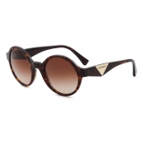 Giorgio Armani - Round Shape Women Sunglasses - Brown - Sunglasses - Giorgio Armani Eyewear