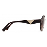 Giorgio Armani - Round Shape Women Sunglasses - Brown - Sunglasses - Giorgio Armani Eyewear