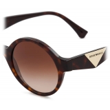 Giorgio Armani - Round Shape Women Sunglasses - Brown - Sunglasses - Giorgio Armani Eyewear