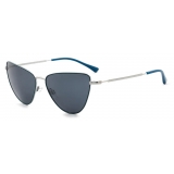 Giorgio Armani - Occhiali da Sole Donna Forma Cat-Eye - Blu Argento - Occhiali da Sole - Giorgio Armani Eyewear