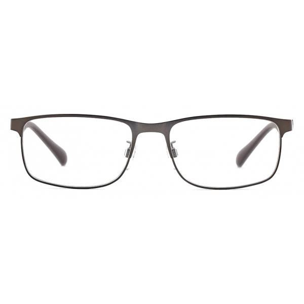 Giorgio Armani - Occhiali da Vista Uomo Forma Rettangolare - Grigio Scuro - Occhiali da Vista - Giorgio Armani Eyewear