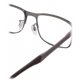 Giorgio Armani - Occhiali da Vista Uomo Forma Rettangolare - Grigio Scuro - Occhiali da Vista - Giorgio Armani Eyewear