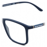 Giorgio Armani - Rectangular Men Eyeglasses - Blue - Eyeglasses - Giorgio Armani Eyewear