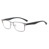 Giorgio Armani - Occhiali da Vista Uomo Forma Rettangolare - Grigio - Occhiali da Vista - Giorgio Armani Eyewear