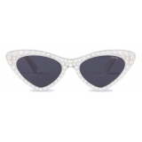 Moschino - Cat-Eye Sunglasses with Pearls - Ivory - Moschino Eyewear