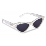 Moschino - Cat-Eye Sunglasses with Pearls - Ivory - Moschino Eyewear