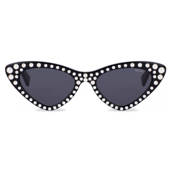 Moschino - Occhiali da Sole Cat-Eye con Perle - Nero - Moschino Eyewear