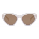 Moschino - Cat-Eye Sunglasses with Rhinestones - Ivory - Moschino Eyewear