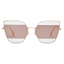 Fendi - Fendi Stripes - Occhiali da Sole Cat-Eye - Oro Marrone - Occhiali da Sole - Fendi Eyewear