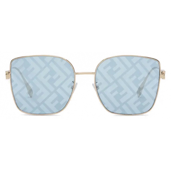 Fendi - Baguette - Square Sunglasses - Gold Light Blue - Sunglasses - Fendi Eyewear