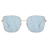 Fendi - Baguette - Occhiali da Sole Squadrati - Oro Azzuro - Occhiali da Sole - Fendi Eyewear