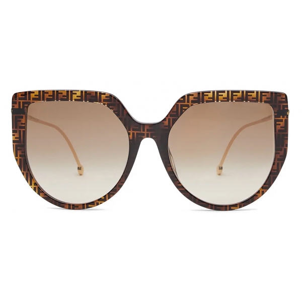 Fendi - F is Fendi - Havana FF Cat Eye Sunglasses - Sunglasses - Fendi  Eyewear - Avvenice