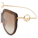 Fendi - F is Fendi - Occhiali da Sole Rotondi - Oro Havana - Occhiali da Sole - Fendi Eyewear