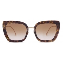 Fendi - F is Fendi - Square Sunglasses - Gold Havana - Sunglasses - Fendi Eyewear