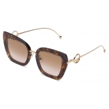 Fendi - F is Fendi - Square Sunglasses - Gold Havana - Sunglasses - Fendi Eyewear