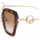 Fendi - F is Fendi - Square Sunglasses - Gold Havana - Sunglasses - Fendi Eyewear