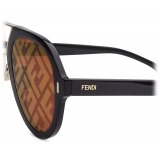 Fendi - Fendi Force - Pilot Sunglasses - Gold Black Brown - Sunglasses - Fendi Eyewear