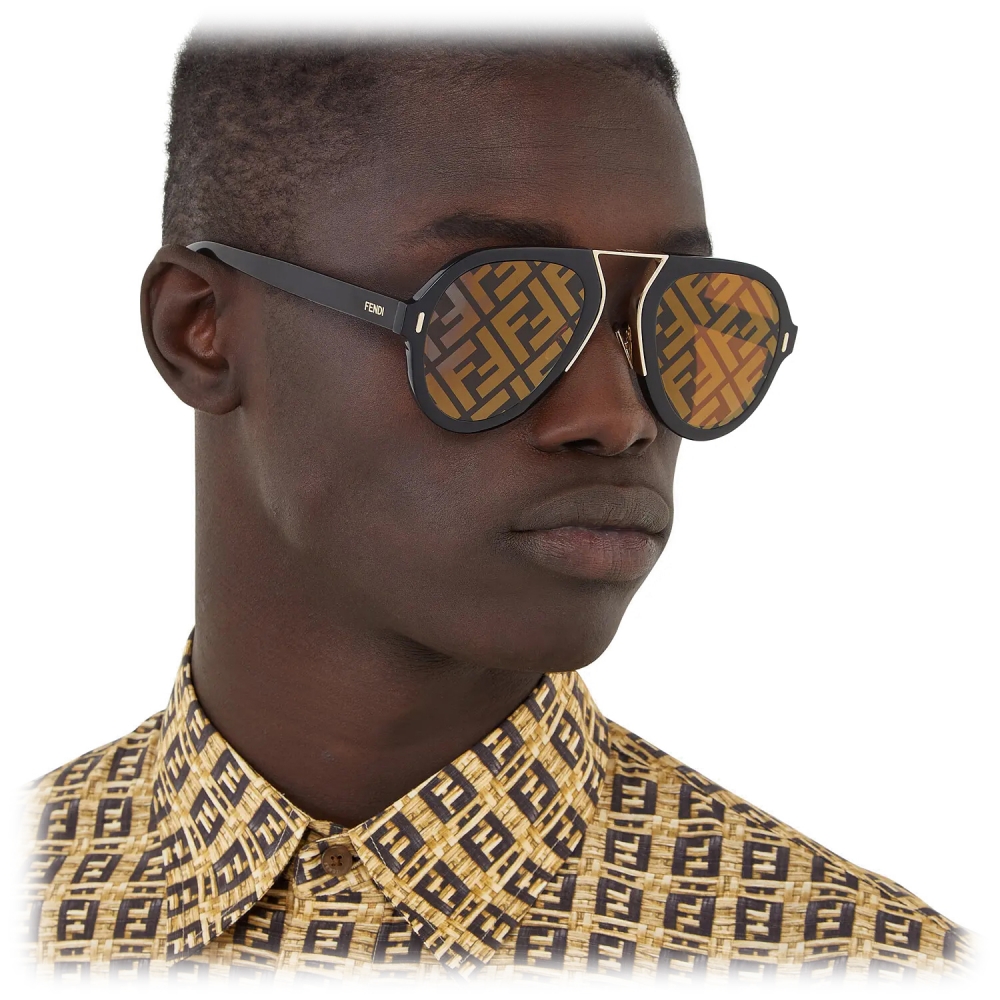 Fendi Men's Pilot Mask Sunglasses