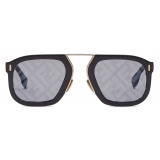 Fendi - Fendi Force - Occhiali da Sole Rettangolare - Oro Nero - Occhiali da Sole - Fendi Eyewear