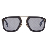 Fendi - Fendi Force - Rectangular Sunglasses - Gold Black - Sunglasses - Fendi Eyewear