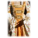 Nicolao Atelier - Woman Dress in Liseré Flowered - Historical Costume - 1700 - Made in Italy - Luxury Exclusive Collection