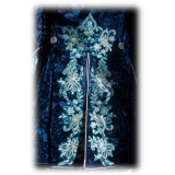 Nicolao Atelier - Abito Uomo in Velluto Goffrato Blu Notte - Costumi Storici - 1700 - Made in Italy - Luxury Exclusive